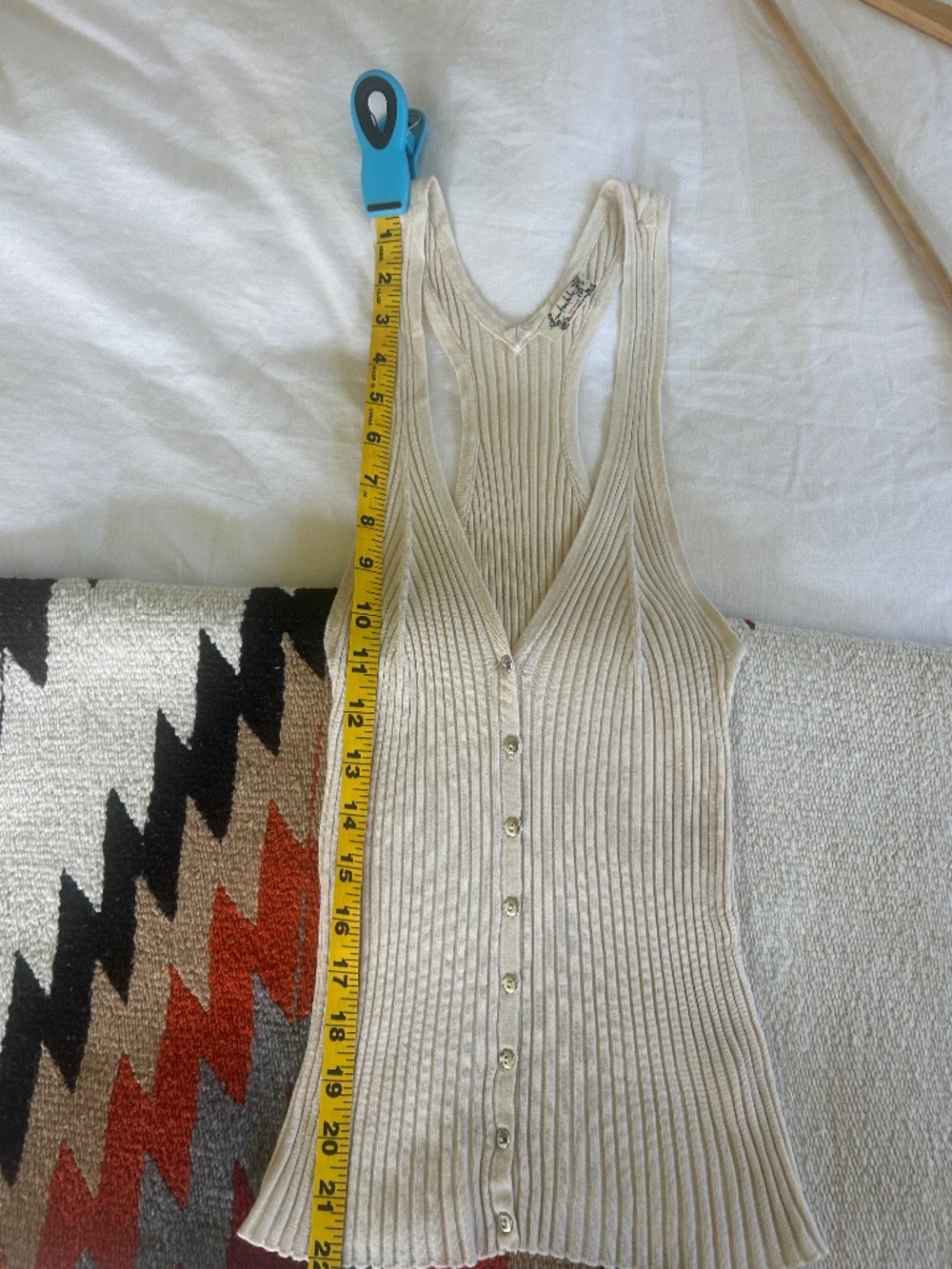 Free people intimately ribbed v neck button tank